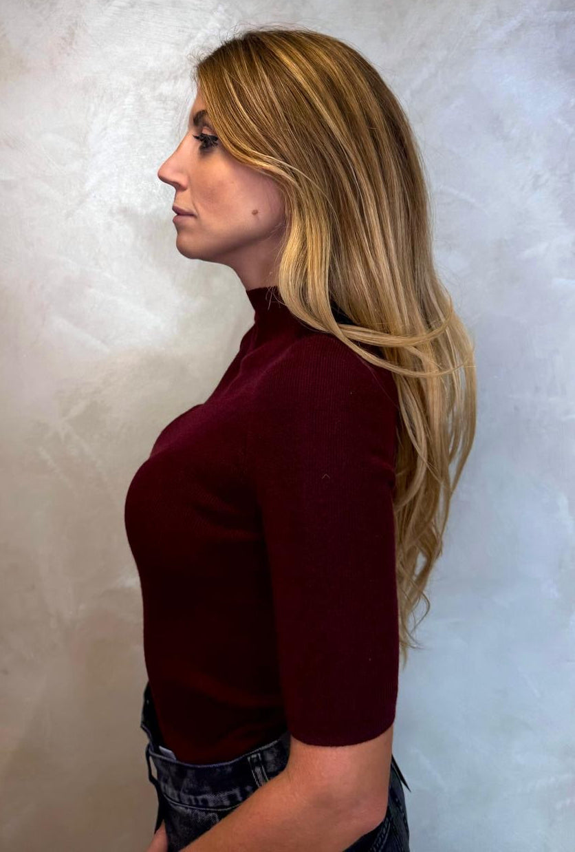 Maglia a costine colletto