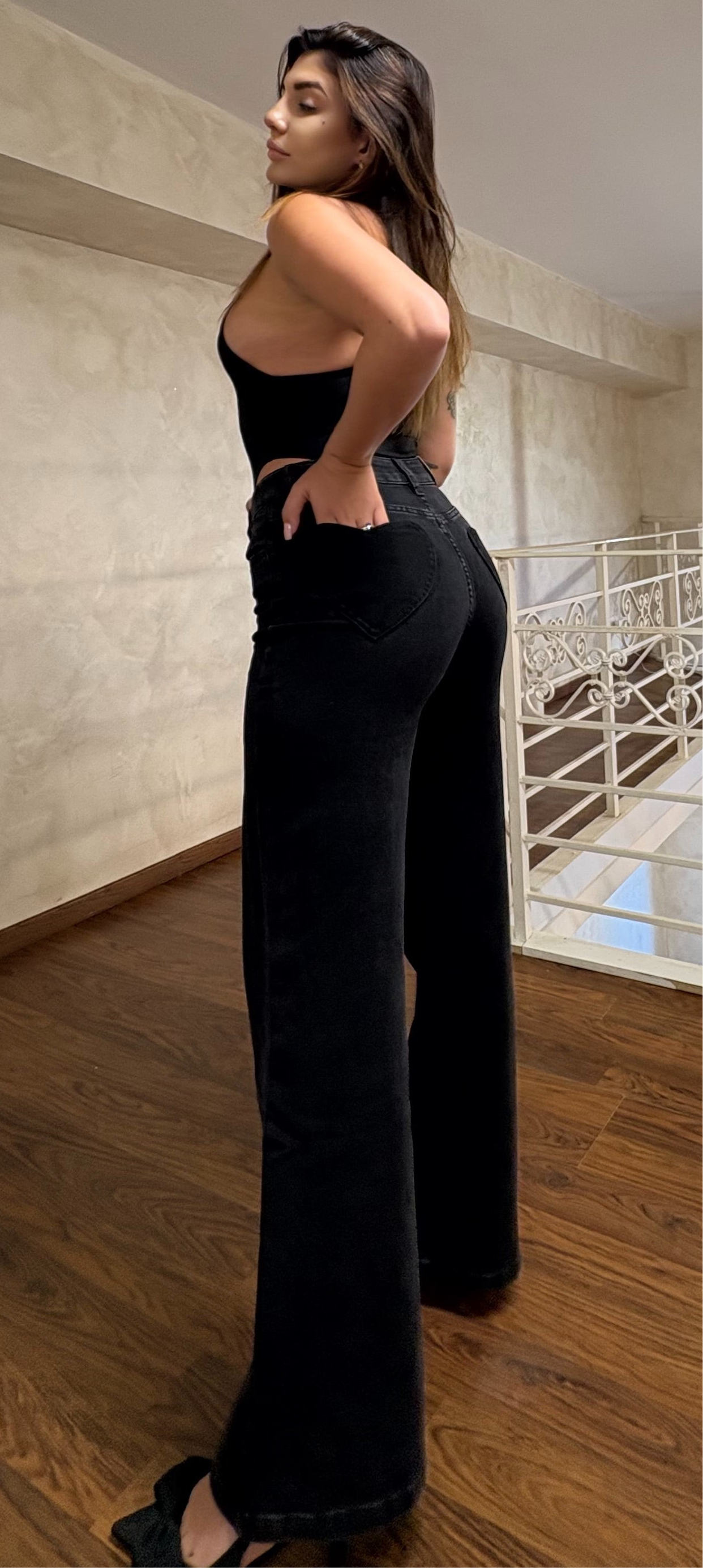 Jeans tasche a cuori