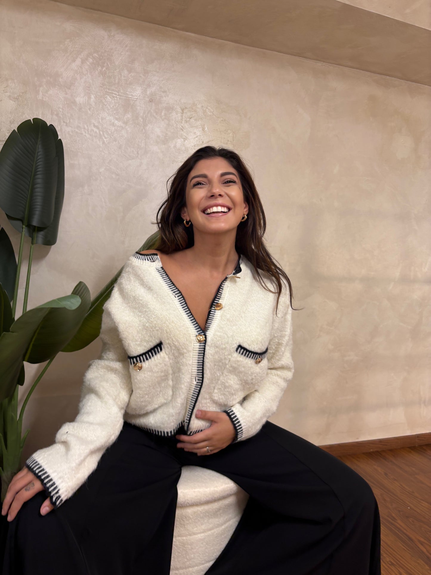 Cardigan bottoni oro