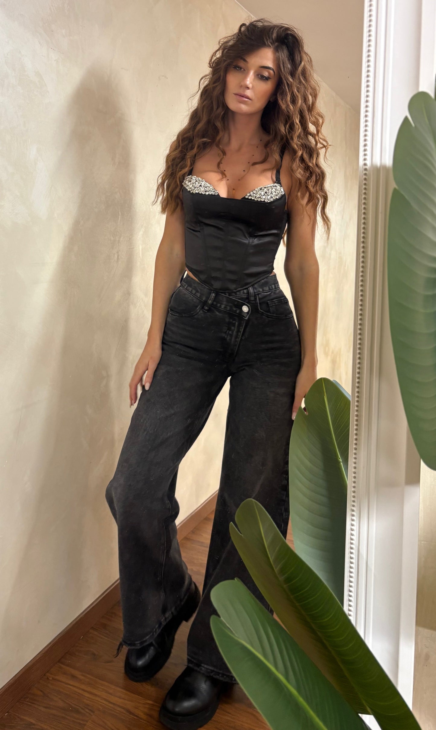 Jeans vita incrociata