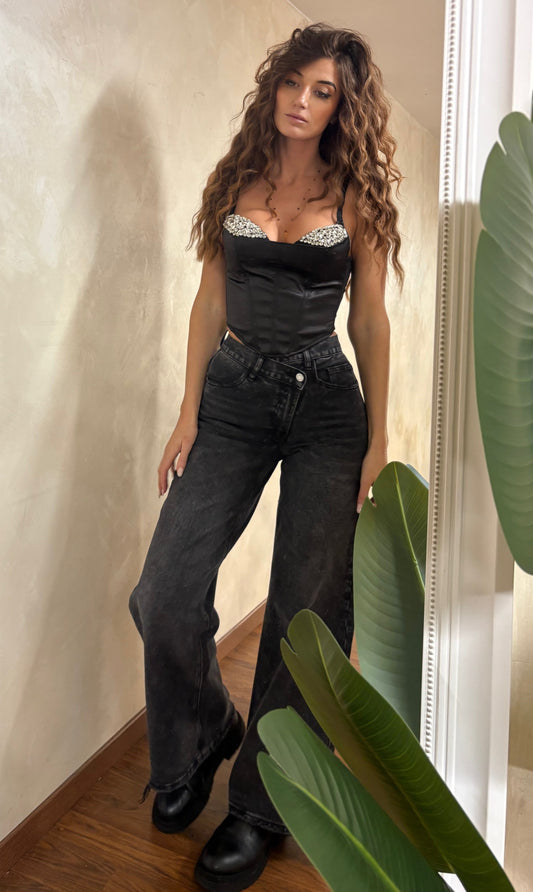 Jeans vita incrociata