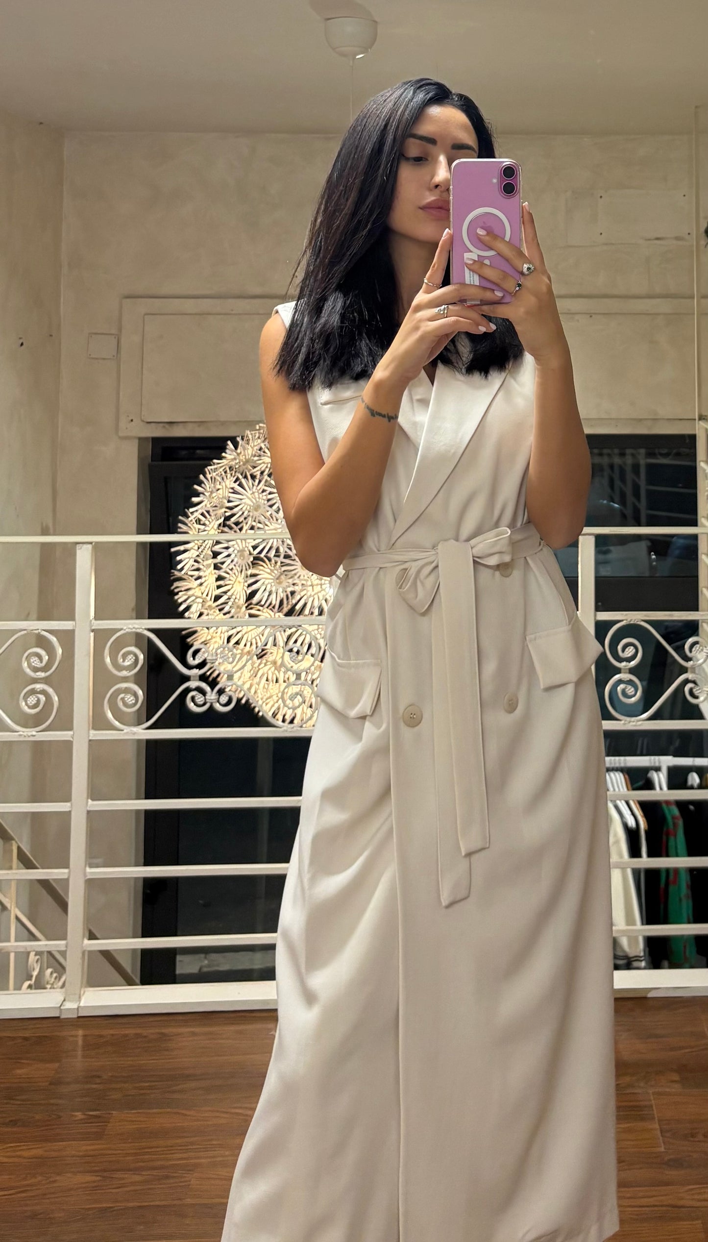 Vestito effetto trench coat