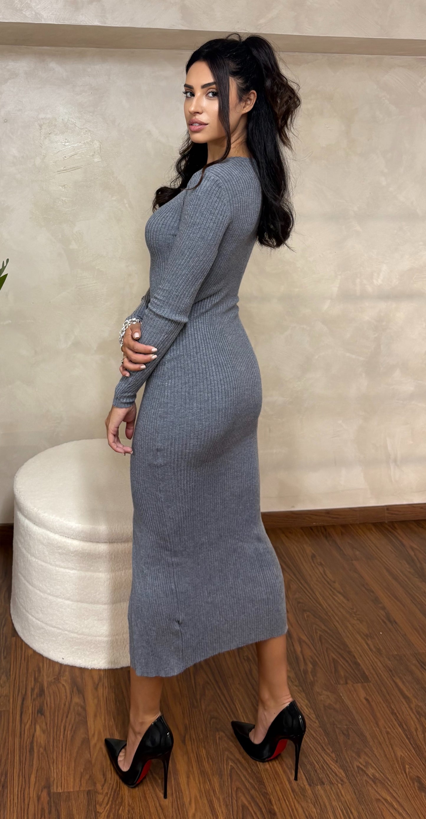 Vestito lungo bottoncini